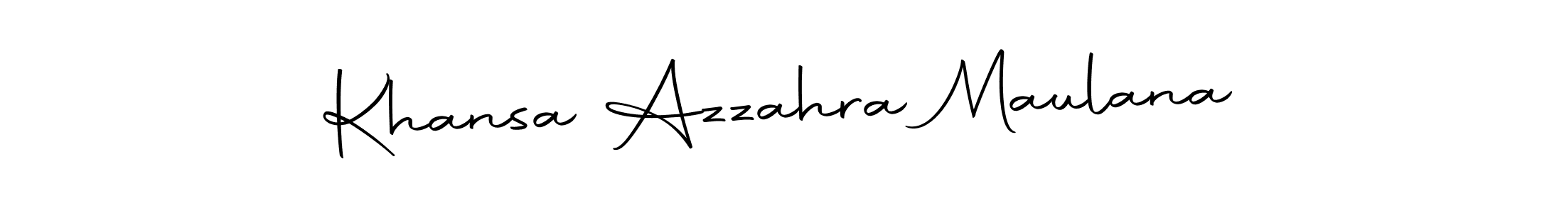 You should practise on your own different ways (Autography-DOLnW) to write your name (Khansa Azzahra Maulana) in signature. don't let someone else do it for you. Khansa Azzahra Maulana signature style 10 images and pictures png