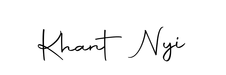 How to make Khant Nyi name signature. Use Autography-DOLnW style for creating short signs online. This is the latest handwritten sign. Khant Nyi signature style 10 images and pictures png