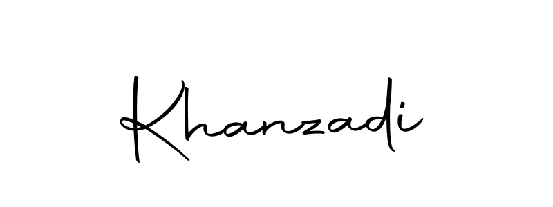 Use a signature maker to create a handwritten signature online. With this signature software, you can design (Autography-DOLnW) your own signature for name Khanzadi. Khanzadi signature style 10 images and pictures png