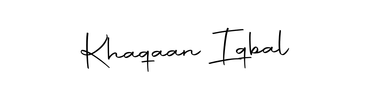 How to make Khaqaan Iqbal name signature. Use Autography-DOLnW style for creating short signs online. This is the latest handwritten sign. Khaqaan Iqbal signature style 10 images and pictures png