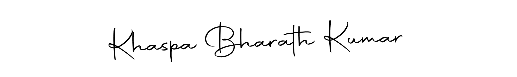 How to make Khaspa Bharath Kumar name signature. Use Autography-DOLnW style for creating short signs online. This is the latest handwritten sign. Khaspa Bharath Kumar signature style 10 images and pictures png