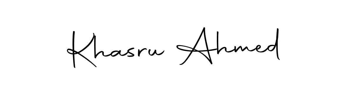 Also we have Khasru Ahmed name is the best signature style. Create professional handwritten signature collection using Autography-DOLnW autograph style. Khasru Ahmed signature style 10 images and pictures png