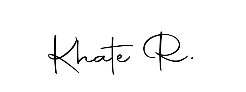 The best way (Autography-DOLnW) to make a short signature is to pick only two or three words in your name. The name Khate R. include a total of six letters. For converting this name. Khate R. signature style 10 images and pictures png