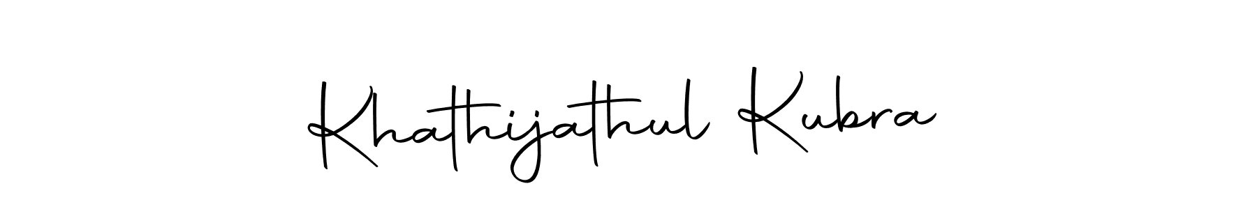 Make a beautiful signature design for name Khathijathul Kubra. With this signature (Autography-DOLnW) style, you can create a handwritten signature for free. Khathijathul Kubra signature style 10 images and pictures png