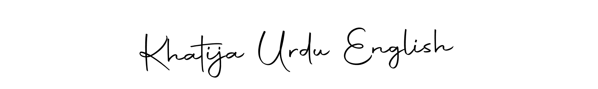 Use a signature maker to create a handwritten signature online. With this signature software, you can design (Autography-DOLnW) your own signature for name Khatija Urdu English. Khatija Urdu English signature style 10 images and pictures png