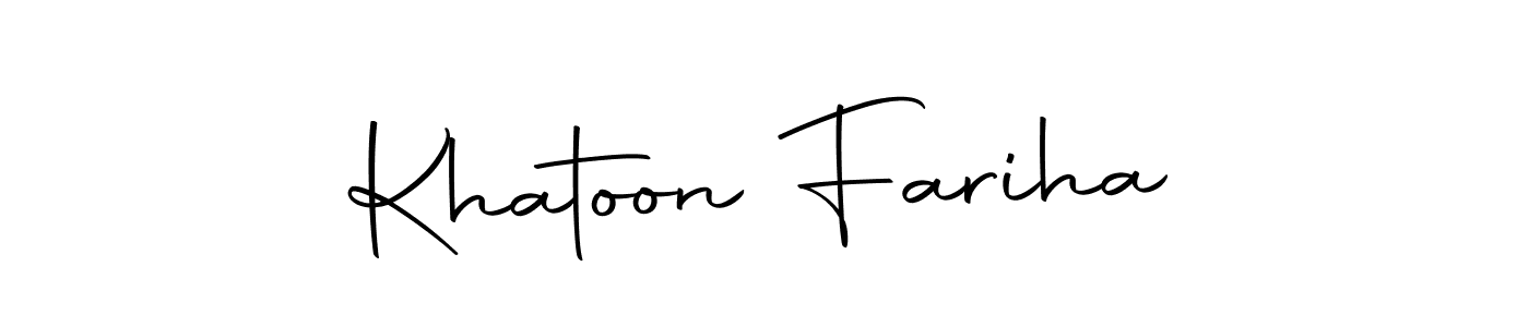 How to make Khatoon Fariha name signature. Use Autography-DOLnW style for creating short signs online. This is the latest handwritten sign. Khatoon Fariha signature style 10 images and pictures png