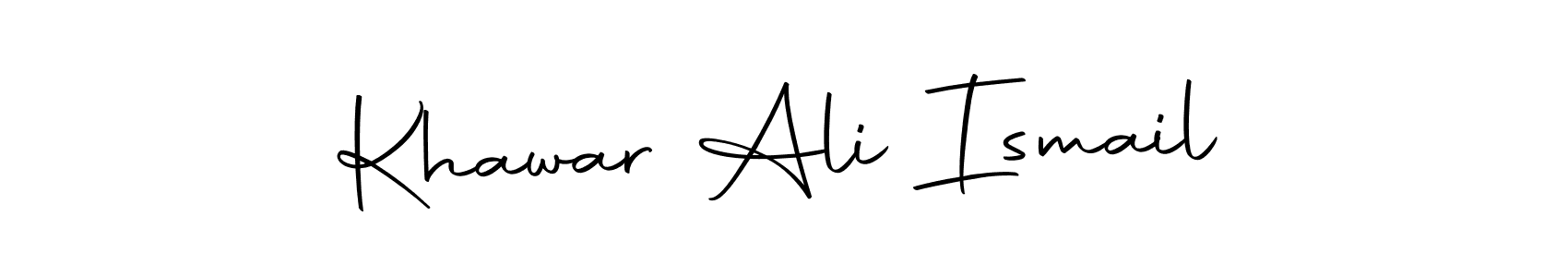 Also we have Khawar Ali Ismail name is the best signature style. Create professional handwritten signature collection using Autography-DOLnW autograph style. Khawar Ali Ismail signature style 10 images and pictures png