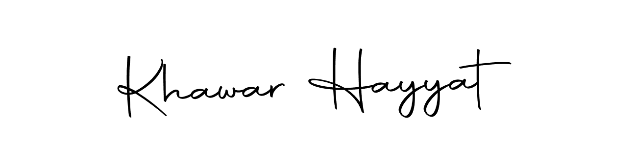 Khawar Hayyat stylish signature style. Best Handwritten Sign (Autography-DOLnW) for my name. Handwritten Signature Collection Ideas for my name Khawar Hayyat. Khawar Hayyat signature style 10 images and pictures png