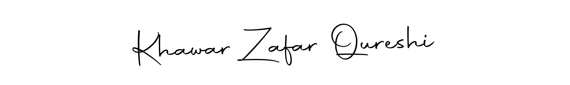 The best way (Autography-DOLnW) to make a short signature is to pick only two or three words in your name. The name Khawar Zafar Qureshi include a total of six letters. For converting this name. Khawar Zafar Qureshi signature style 10 images and pictures png