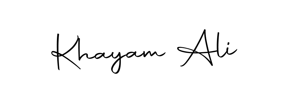 How to make Khayam Ali name signature. Use Autography-DOLnW style for creating short signs online. This is the latest handwritten sign. Khayam Ali signature style 10 images and pictures png