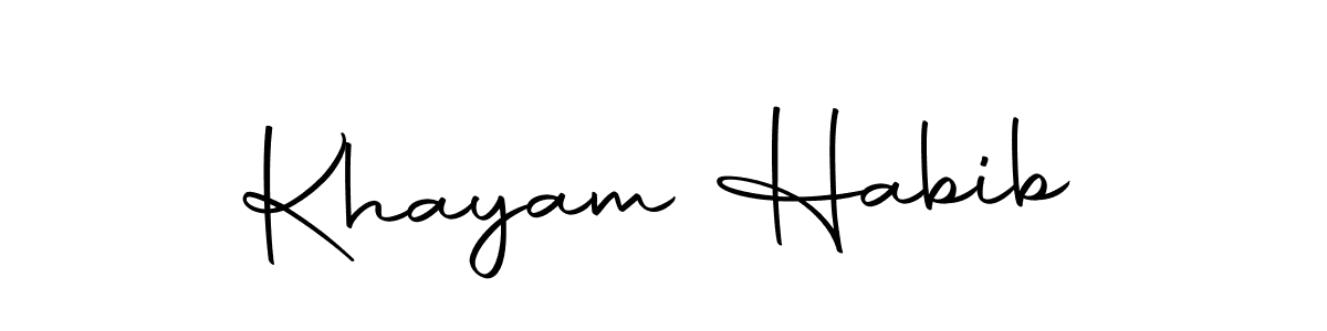 Design your own signature with our free online signature maker. With this signature software, you can create a handwritten (Autography-DOLnW) signature for name Khayam Habib. Khayam Habib signature style 10 images and pictures png