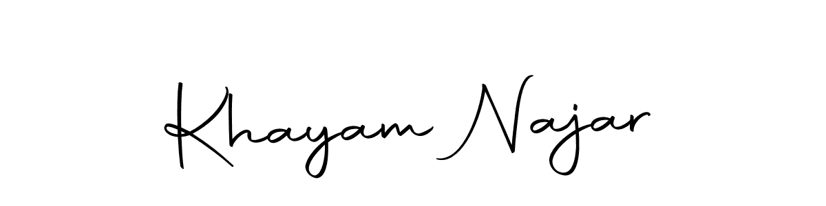 Create a beautiful signature design for name Khayam Najar. With this signature (Autography-DOLnW) fonts, you can make a handwritten signature for free. Khayam Najar signature style 10 images and pictures png