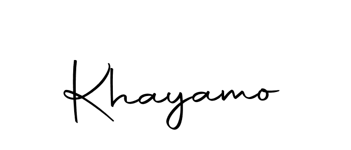 Make a beautiful signature design for name Khayamo. With this signature (Autography-DOLnW) style, you can create a handwritten signature for free. Khayamo signature style 10 images and pictures png