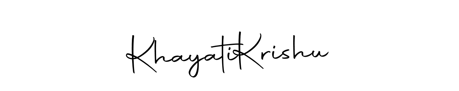 You can use this online signature creator to create a handwritten signature for the name Khayati  Krishu. This is the best online autograph maker. Khayati  Krishu signature style 10 images and pictures png