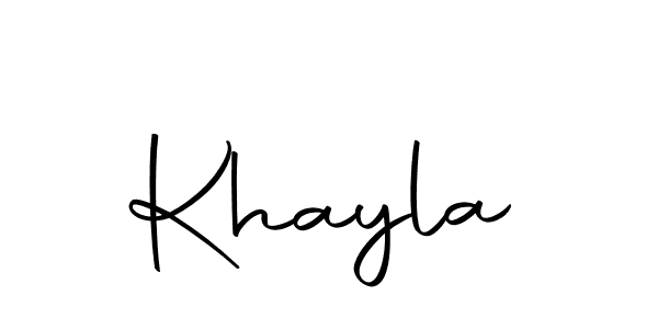 Use a signature maker to create a handwritten signature online. With this signature software, you can design (Autography-DOLnW) your own signature for name Khayla. Khayla signature style 10 images and pictures png
