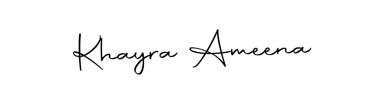 Make a short Khayra Ameena signature style. Manage your documents anywhere anytime using Autography-DOLnW. Create and add eSignatures, submit forms, share and send files easily. Khayra Ameena signature style 10 images and pictures png