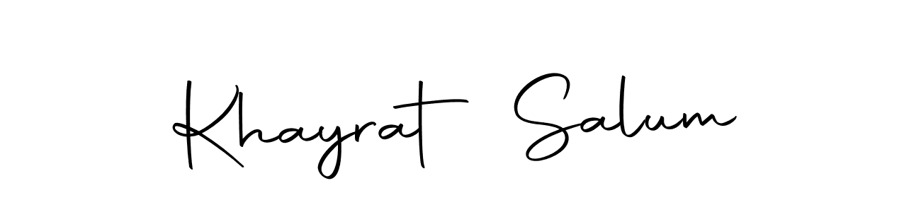 The best way (Autography-DOLnW) to make a short signature is to pick only two or three words in your name. The name Khayrat Salum include a total of six letters. For converting this name. Khayrat Salum signature style 10 images and pictures png