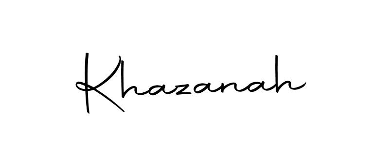 Use a signature maker to create a handwritten signature online. With this signature software, you can design (Autography-DOLnW) your own signature for name Khazanah. Khazanah signature style 10 images and pictures png