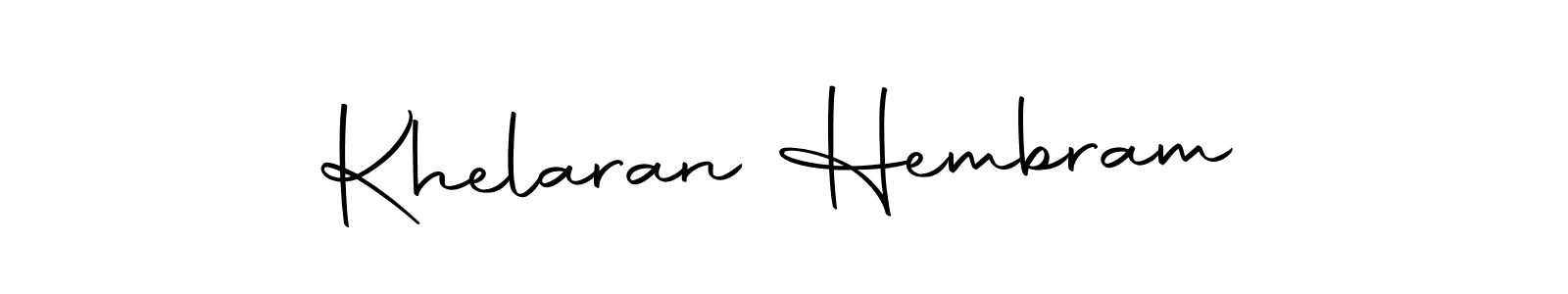 How to make Khelaran Hembram name signature. Use Autography-DOLnW style for creating short signs online. This is the latest handwritten sign. Khelaran Hembram signature style 10 images and pictures png