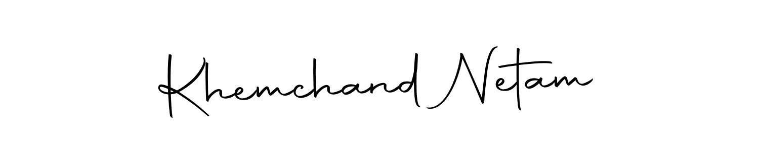 Design your own signature with our free online signature maker. With this signature software, you can create a handwritten (Autography-DOLnW) signature for name Khemchand Netam. Khemchand Netam signature style 10 images and pictures png