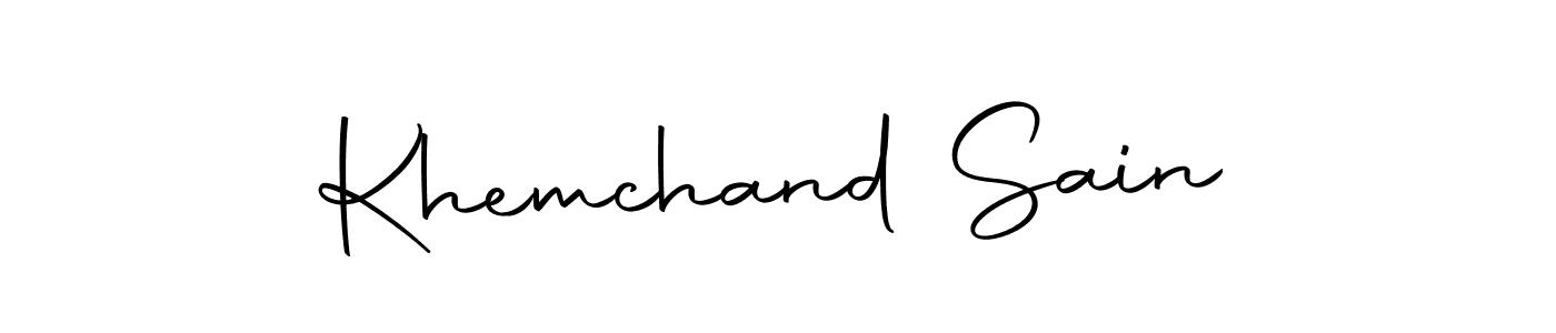 How to make Khemchand Sain name signature. Use Autography-DOLnW style for creating short signs online. This is the latest handwritten sign. Khemchand Sain signature style 10 images and pictures png