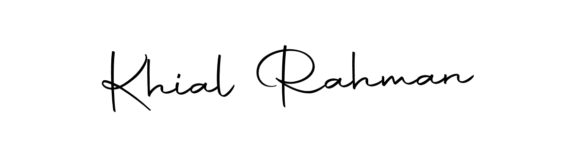 The best way (Autography-DOLnW) to make a short signature is to pick only two or three words in your name. The name Khial Rahman include a total of six letters. For converting this name. Khial Rahman signature style 10 images and pictures png