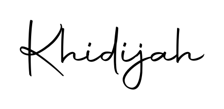 You should practise on your own different ways (Autography-DOLnW) to write your name (Khidijah) in signature. Don't let someone else do it for you. Khidijah signature style 10 images and pictures png