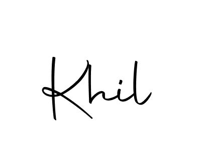 The best way (Autography-DOLnW) to make a short signature is to pick only two or three words in your name. The name Khil include a total of six letters. For converting this name. Khil signature style 10 images and pictures png