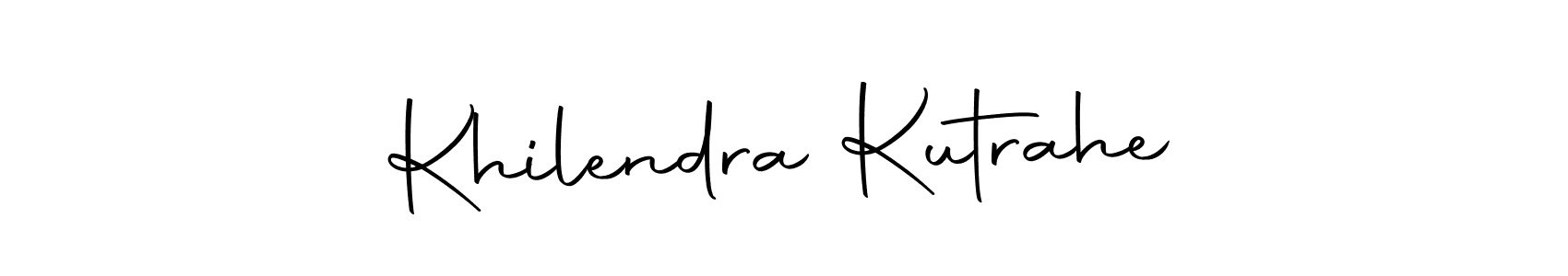You should practise on your own different ways (Autography-DOLnW) to write your name (Khilendra Kutrahe) in signature. don't let someone else do it for you. Khilendra Kutrahe signature style 10 images and pictures png