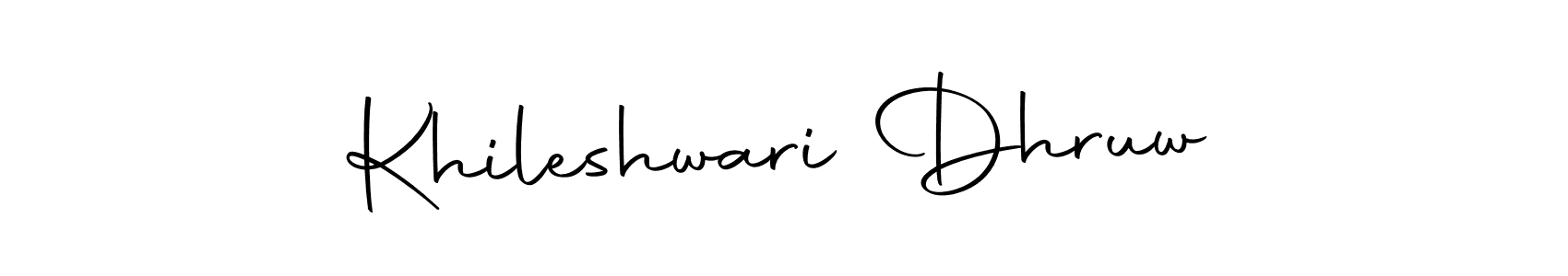 The best way (Autography-DOLnW) to make a short signature is to pick only two or three words in your name. The name Khileshwari Dhruw include a total of six letters. For converting this name. Khileshwari Dhruw signature style 10 images and pictures png