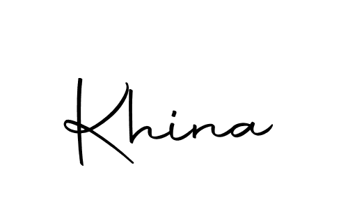 Use a signature maker to create a handwritten signature online. With this signature software, you can design (Autography-DOLnW) your own signature for name Khina. Khina signature style 10 images and pictures png