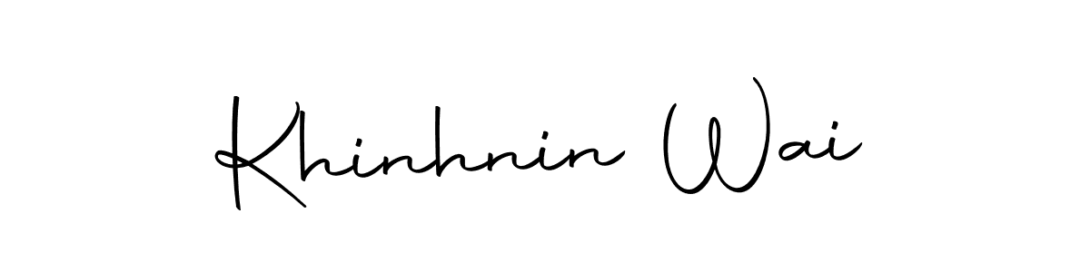 You should practise on your own different ways (Autography-DOLnW) to write your name (Khinhnin Wai) in signature. don't let someone else do it for you. Khinhnin Wai signature style 10 images and pictures png