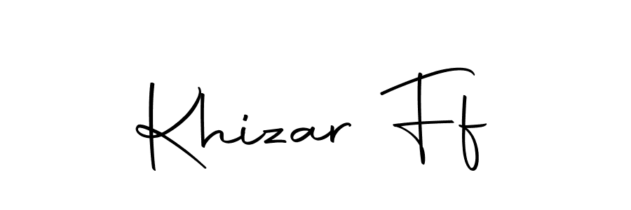 How to make Khizar Ff name signature. Use Autography-DOLnW style for creating short signs online. This is the latest handwritten sign. Khizar Ff signature style 10 images and pictures png