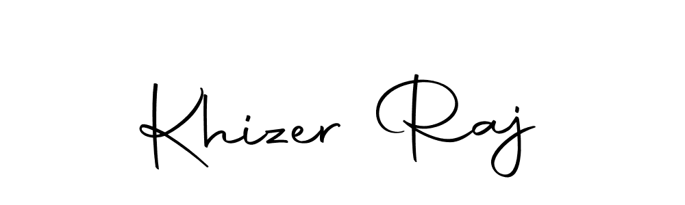 How to make Khizer Raj name signature. Use Autography-DOLnW style for creating short signs online. This is the latest handwritten sign. Khizer Raj signature style 10 images and pictures png
