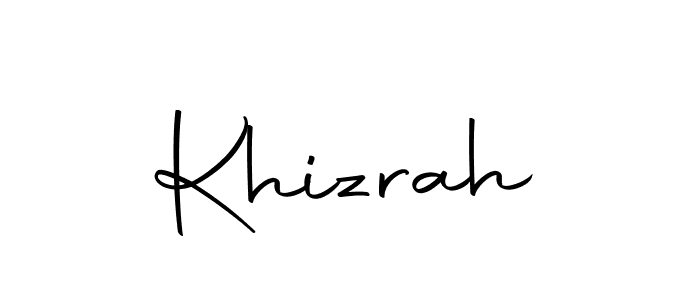 Design your own signature with our free online signature maker. With this signature software, you can create a handwritten (Autography-DOLnW) signature for name Khizrah. Khizrah signature style 10 images and pictures png