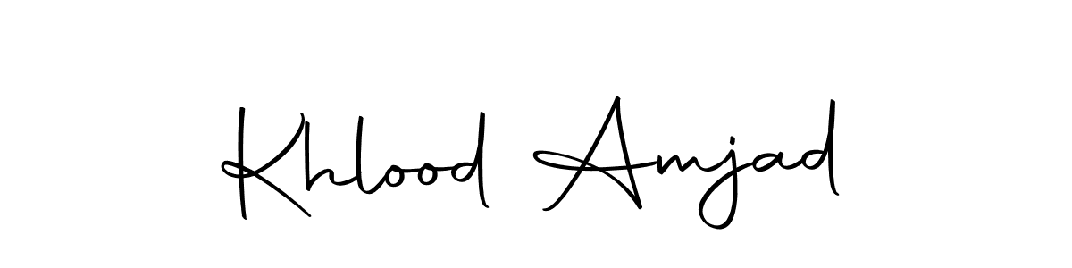 Design your own signature with our free online signature maker. With this signature software, you can create a handwritten (Autography-DOLnW) signature for name Khlood Amjad. Khlood Amjad signature style 10 images and pictures png