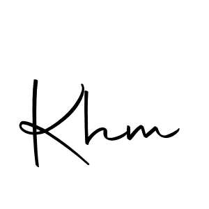 Use a signature maker to create a handwritten signature online. With this signature software, you can design (Autography-DOLnW) your own signature for name Khm. Khm signature style 10 images and pictures png