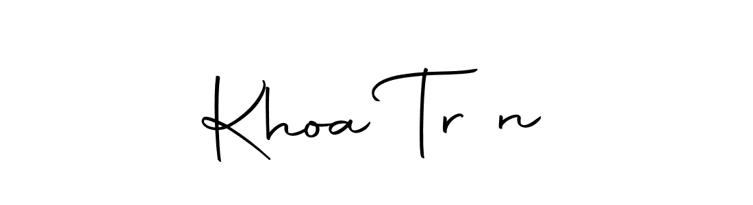 You should practise on your own different ways (Autography-DOLnW) to write your name (Khoa Trần) in signature. don't let someone else do it for you. Khoa Trần signature style 10 images and pictures png