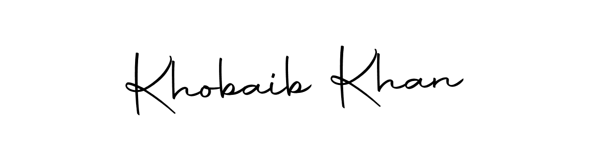 Use a signature maker to create a handwritten signature online. With this signature software, you can design (Autography-DOLnW) your own signature for name Khobaib Khan. Khobaib Khan signature style 10 images and pictures png