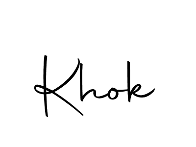 Use a signature maker to create a handwritten signature online. With this signature software, you can design (Autography-DOLnW) your own signature for name Khok. Khok signature style 10 images and pictures png