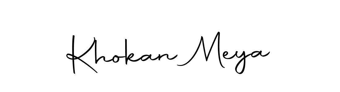 The best way (Autography-DOLnW) to make a short signature is to pick only two or three words in your name. The name Khokan Meya include a total of six letters. For converting this name. Khokan Meya signature style 10 images and pictures png