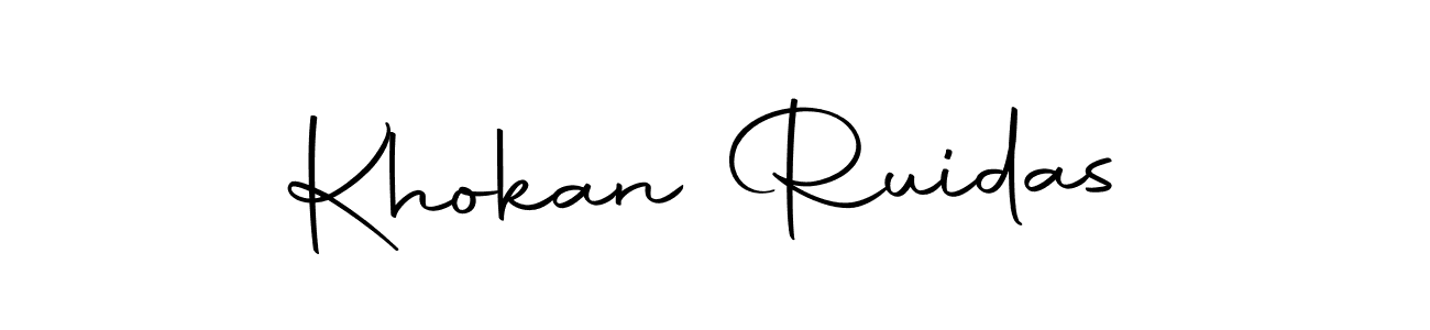 How to make Khokan Ruidas name signature. Use Autography-DOLnW style for creating short signs online. This is the latest handwritten sign. Khokan Ruidas signature style 10 images and pictures png