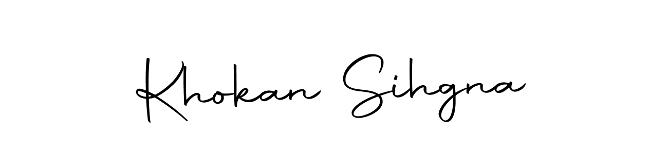 How to make Khokan Sihgna signature? Autography-DOLnW is a professional autograph style. Create handwritten signature for Khokan Sihgna name. Khokan Sihgna signature style 10 images and pictures png