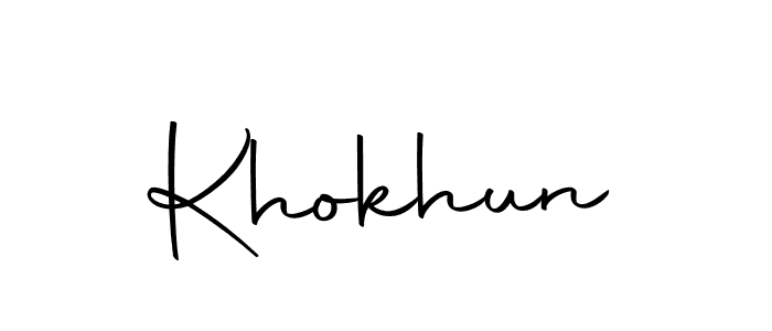 Similarly Autography-DOLnW is the best handwritten signature design. Signature creator online .You can use it as an online autograph creator for name Khokhun. Khokhun signature style 10 images and pictures png