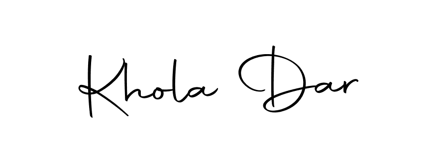 Create a beautiful signature design for name Khola Dar. With this signature (Autography-DOLnW) fonts, you can make a handwritten signature for free. Khola Dar signature style 10 images and pictures png