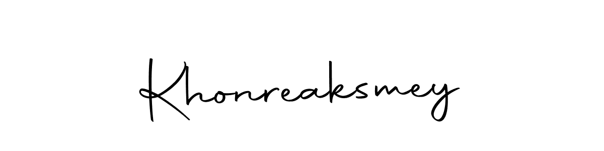 if you are searching for the best signature style for your name Khonreaksmey. so please give up your signature search. here we have designed multiple signature styles  using Autography-DOLnW. Khonreaksmey signature style 10 images and pictures png