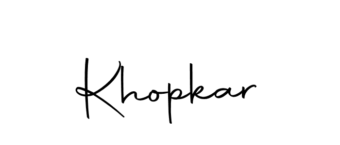 Use a signature maker to create a handwritten signature online. With this signature software, you can design (Autography-DOLnW) your own signature for name Khopkar. Khopkar signature style 10 images and pictures png