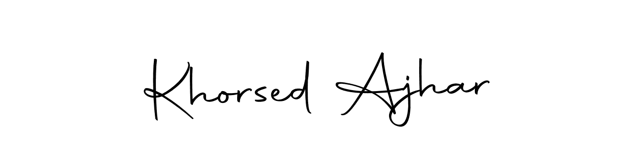 Also we have Khorsed Ajhar name is the best signature style. Create professional handwritten signature collection using Autography-DOLnW autograph style. Khorsed Ajhar signature style 10 images and pictures png