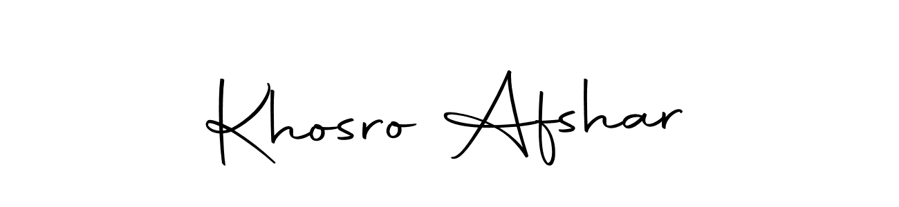 How to make Khosro Afshar name signature. Use Autography-DOLnW style for creating short signs online. This is the latest handwritten sign. Khosro Afshar signature style 10 images and pictures png