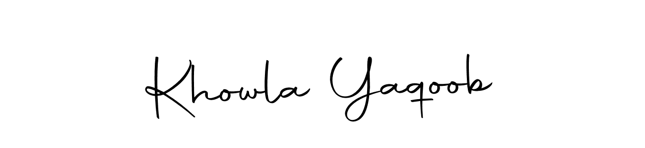 Make a beautiful signature design for name Khowla Yaqoob. With this signature (Autography-DOLnW) style, you can create a handwritten signature for free. Khowla Yaqoob signature style 10 images and pictures png